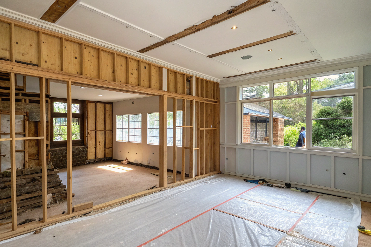 Internal structural restoration during plasterboard replacement