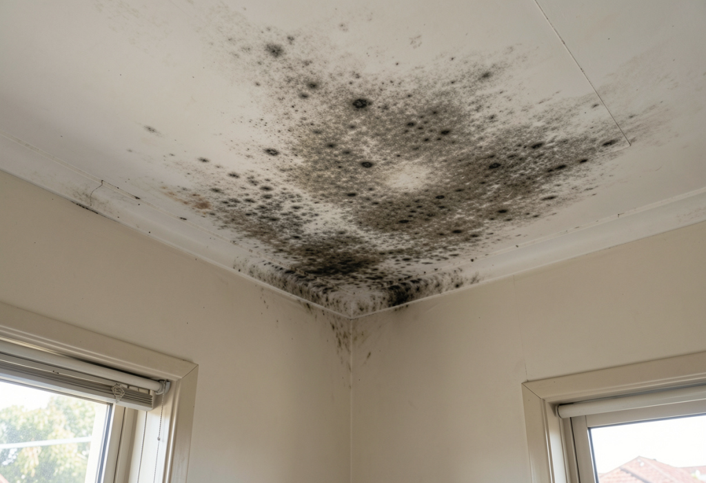 Ceiling mould removal treatment in progress at a Port Stephens home