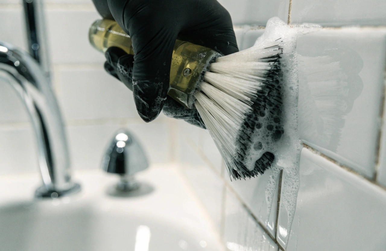Professional bathroom tile and grout cleaning during pre-sale property preparation in Newcastle
