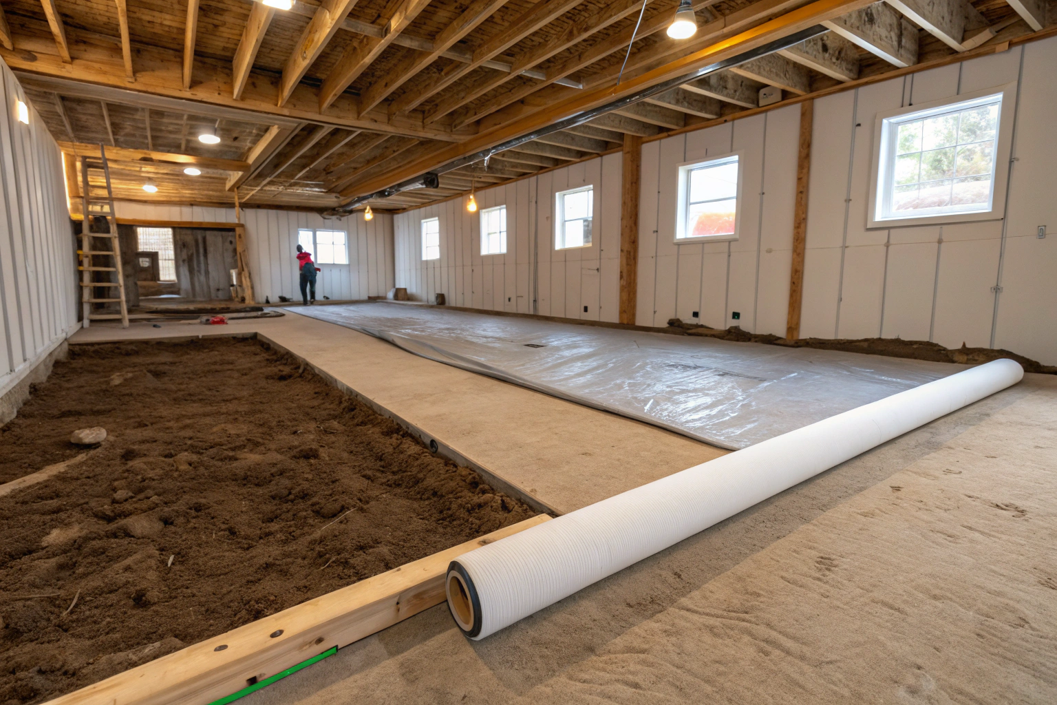 Ground moisture barrier installation in a Newcastle subfloor